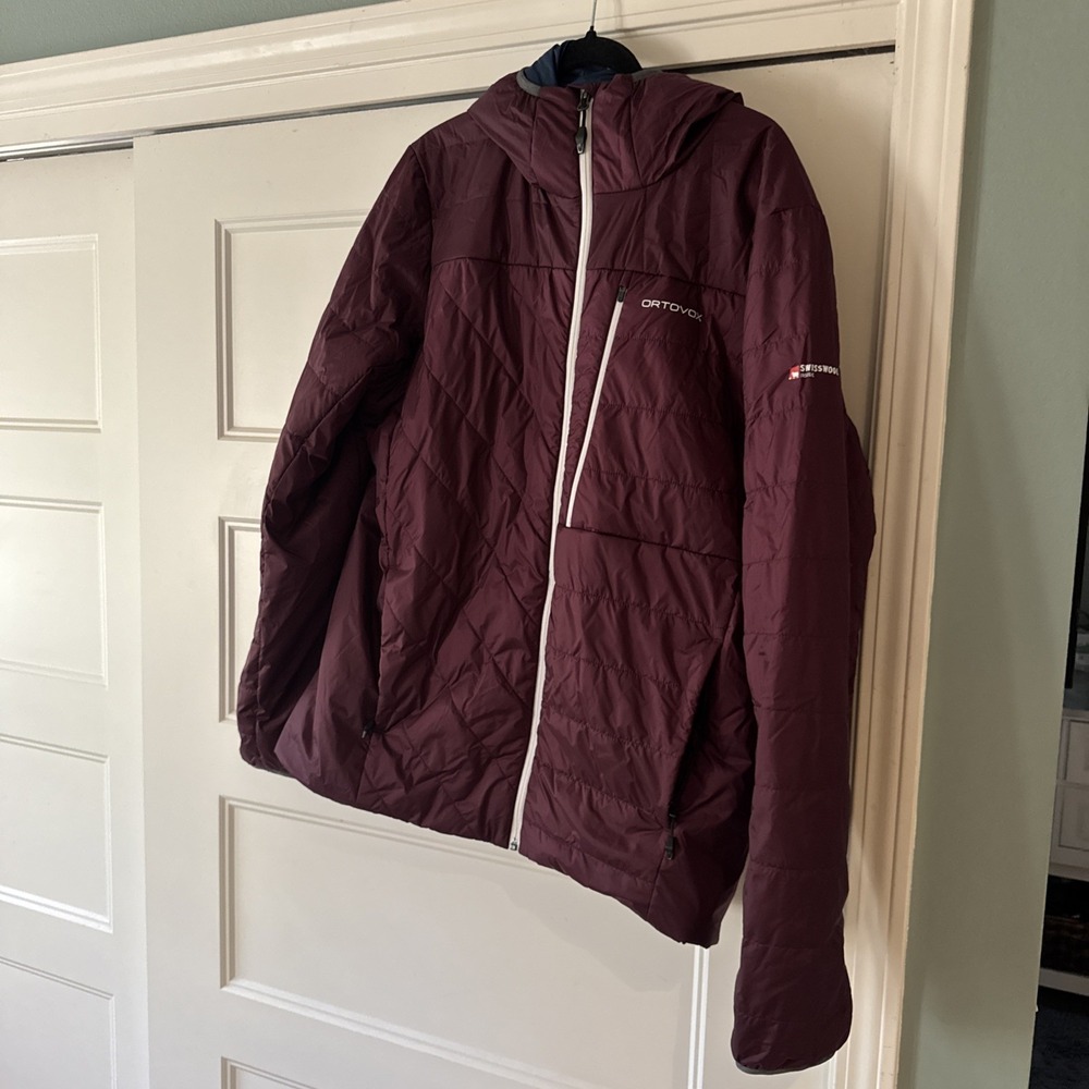 Mens Ortovox Puffer Jacket Coat Size XL Extra large Swiss Wool Lined Insuating